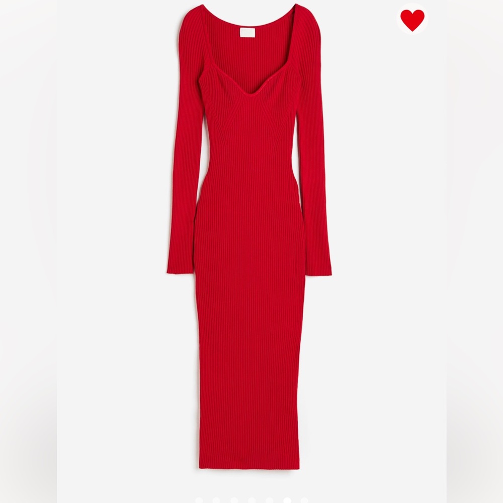H&M fitted, rib knit sweater dress.